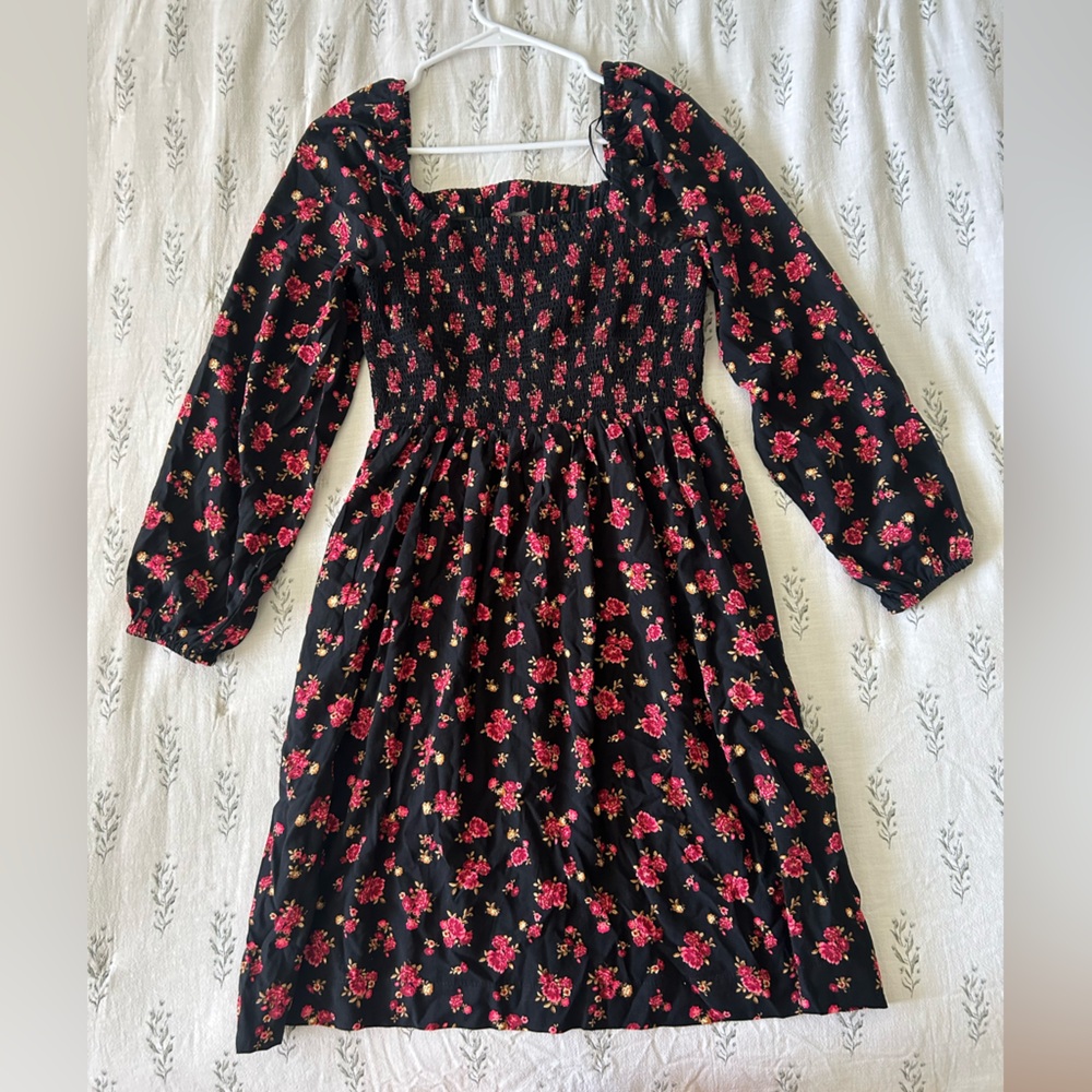 Floral Black and Pink Women’s Dress